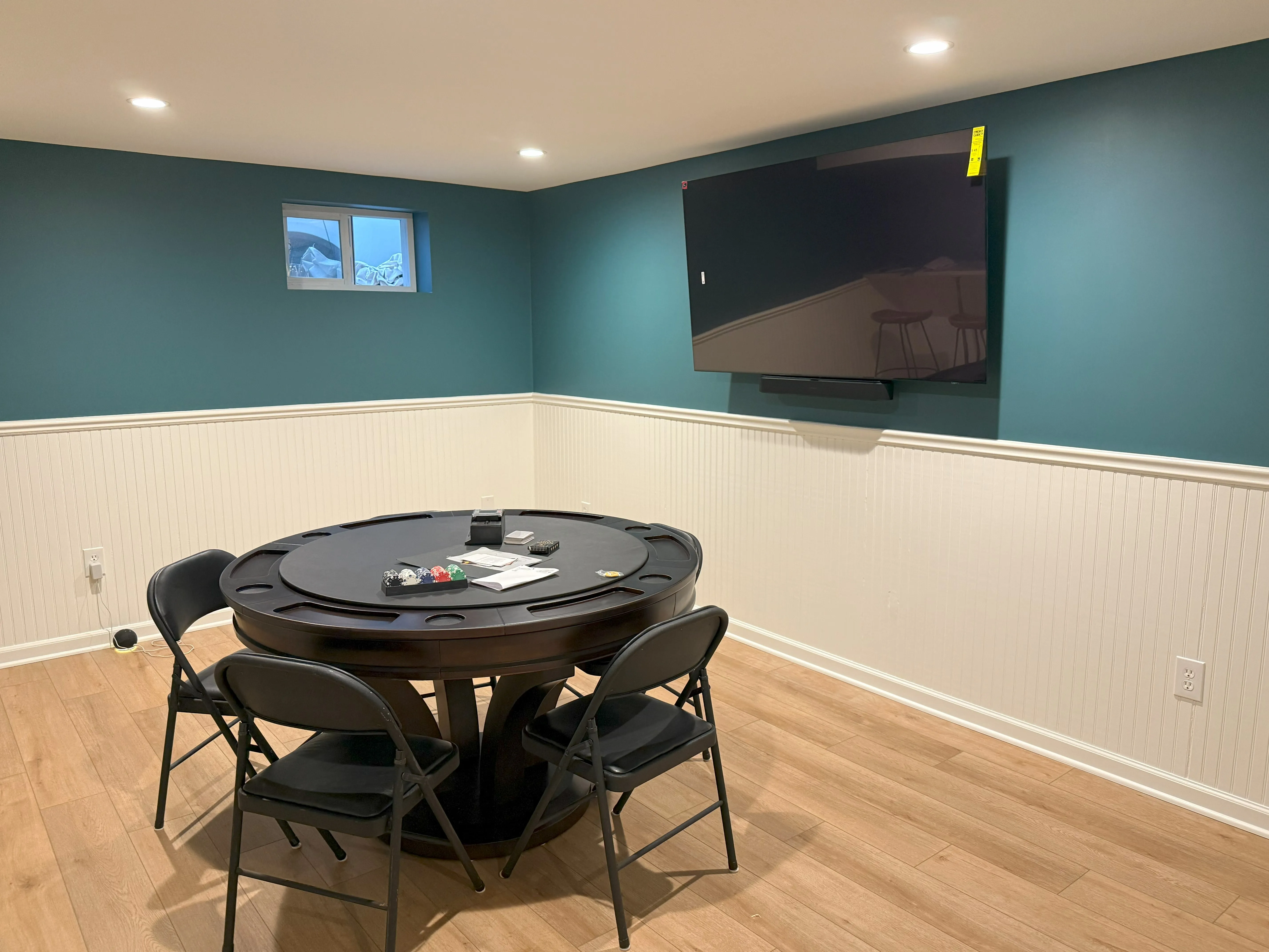 Custom basement entertainment room in Chatham, NJ by JB'S Home Improvement