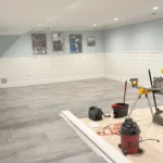 Home gym and Entertainment Basement Remodel in Livingston NJ.
